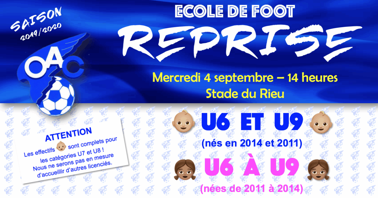Reprise de l&rsquo;Ecole de Foot